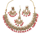 Designer Reverse Stone Necklace Earrings and Tika Set - KAJ836 KY0721