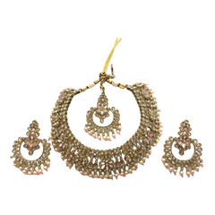 Reverse Stone Choker Necklace set - Bollywood - Weddings - KAJ829 KC 0521