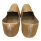 Very comfortable Gold Raw Silk Loafer style Mojri - Indian Mens shoes - Mojari, Khossay -  YD2211 A