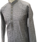 Silver Grey- Mens Banarasi Handloom Kurta Set - LOGAN TY0322