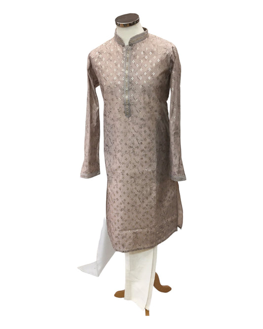Light Grey / Silver - Rich Designer Mens Indian Kurta Set - SEN2215 JY 1122 - Prachy Creations
