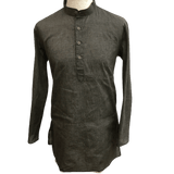 Mens Indian Dhoti Kurta Top in Brown, Thigh Length, for weddings, Bollywood Party - Alamgir R1219 - Prachy Creations