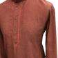 Mens Indian Dhoti Kurta Top in Peanut Pink, Thigh Length, for weddings, Bollywood Party - Corsa Cp1219 - Prachy Creations