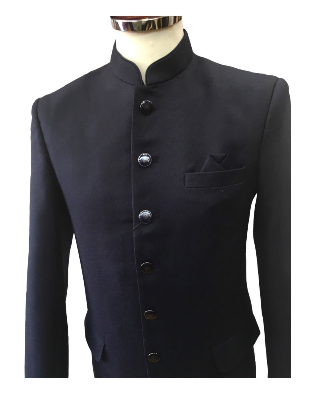 Mens Navy Blue BandhGala / Prince / Chinese Collar Jacket - Fantastic Fit - CS2203 JP 0822 - Prachy Creations