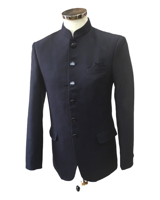 Mens Navy Blue BandhGala / Prince / Chinese Collar Jacket - Fantastic Fit - CS2203 JP 0822 - Prachy Creations