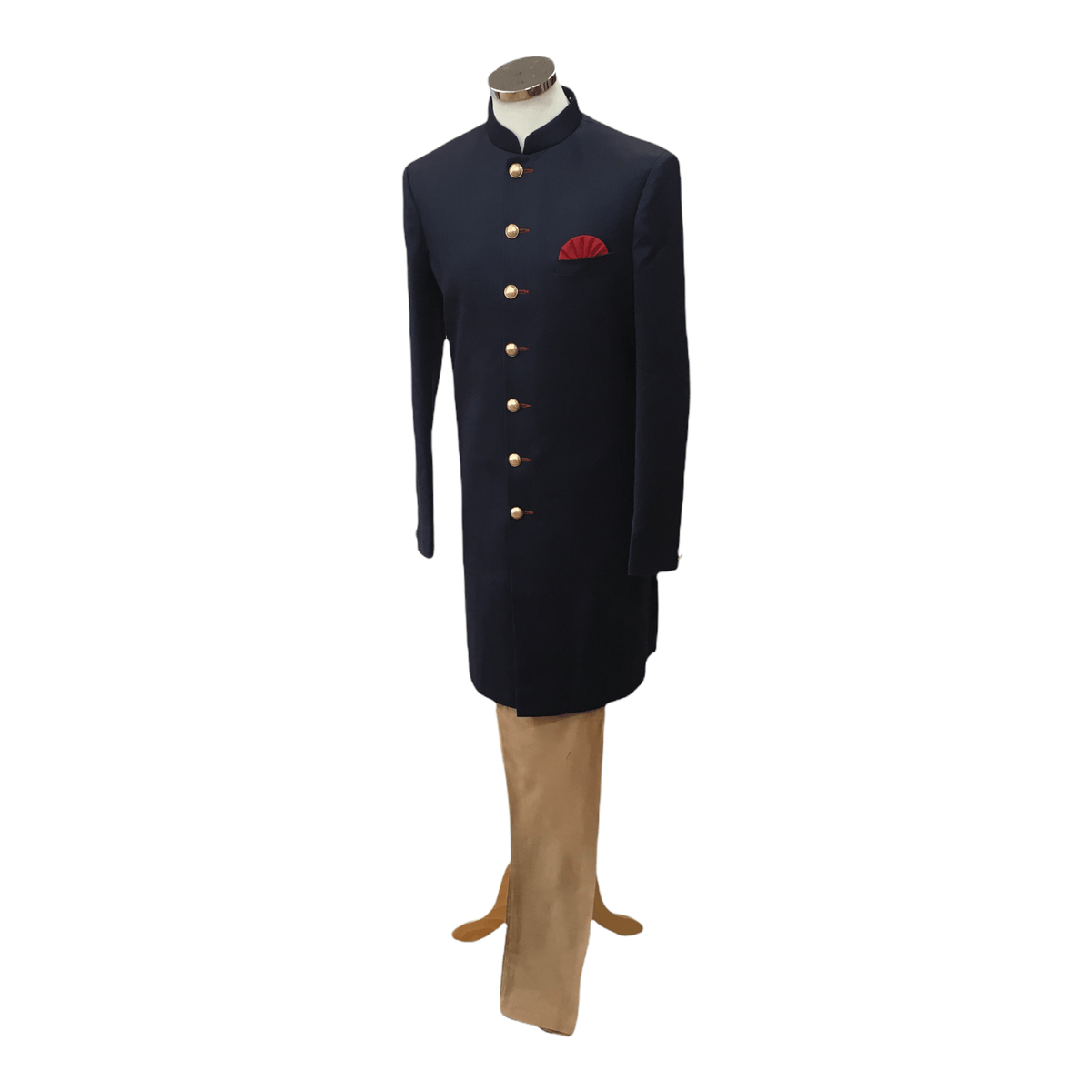 Mens Simple Navy Blue Sherwani - VL1910 RV1119 - Prachy Creations