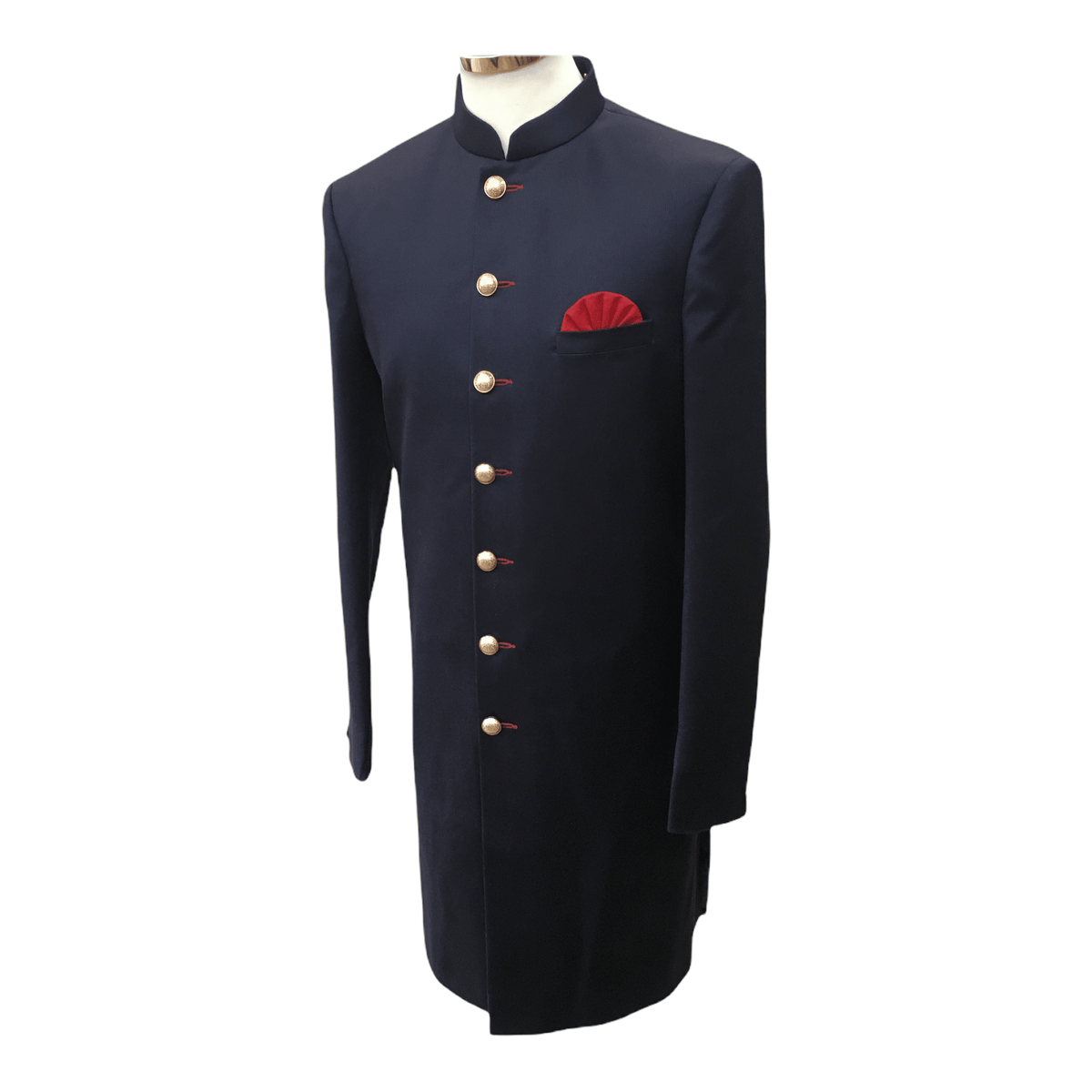 Mens Simple Navy Blue Sherwani - VL1910 RV1119 - Prachy Creations