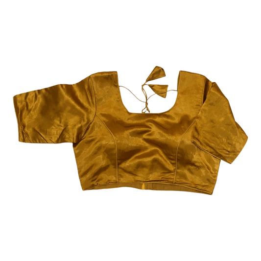 Mustard Gaji Silk Saree blouse - 42" Bust - UK 16 - Back Fasten - AF2114 A0921 - Prachy Creations