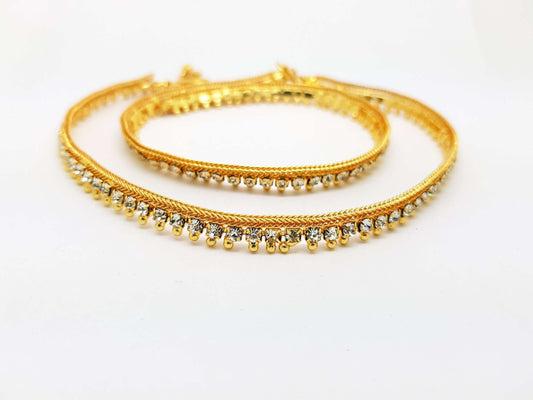 Pair of Ankle Chain / Payal / Pazeb - Fashion Jewellery - Bollywood - Weddings - PYL1805V 0918 - Prachy Creations