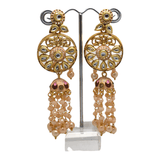 Peach - Rajasthani Jadtar Meenakari Handmade Earrings - LAJ3058Tp 1221 - Prachy Creations