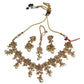 Pearl / Neutral / Gold - Medium Size Necklace Set with Earrings - SLV12KT 0822 - Prachy Creations