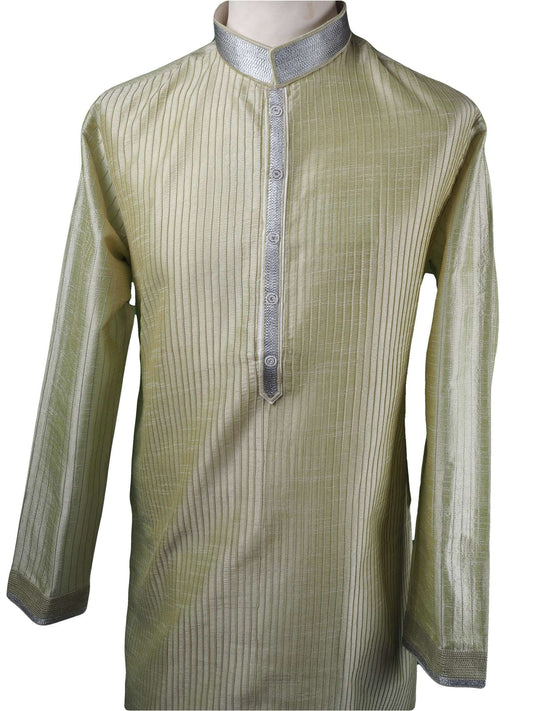 Pin tucks Pista Green Mens Kurta set - Bollywood, Weddings, Fancy Dress - SNC5812VA-PST - Prachy Creations
