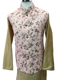 Pink - Banarasi Pure Brocade Mens Waistcoat - Bollywood - KCS2226 KA 0722 - Prachy Creations