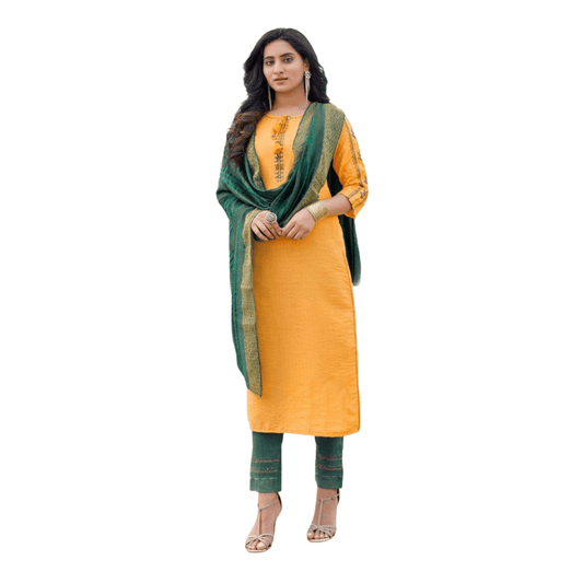 Prachy Creations - Ladies Trousers Suit - Yellow - UK 12 and UK 14 - KD2037 KR0621 - Prachy Creations