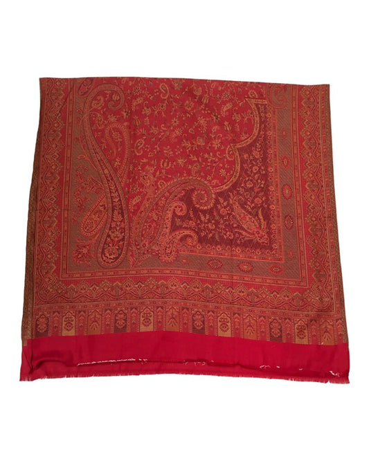 Red - Soft Art Wool Handloom Woven Shawl - UK Stock - 24hr - NTC2209 KT 1022 - Prachy Creations
