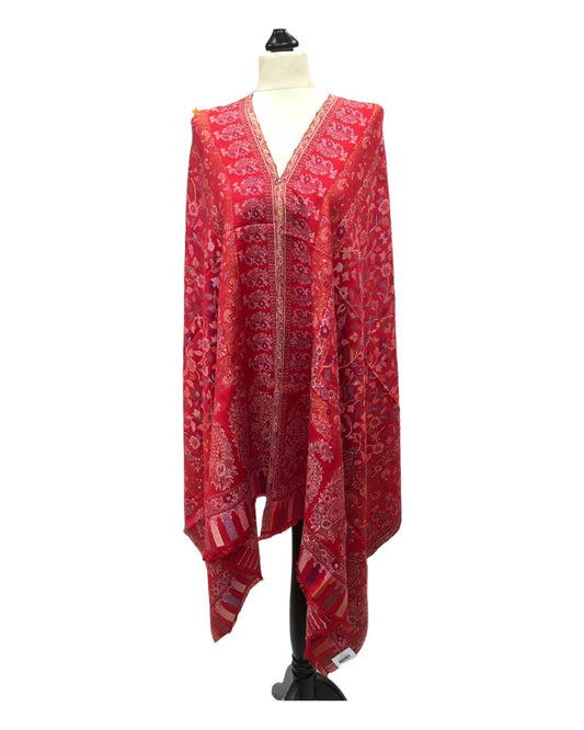 Red - Soft Handloom Pashmina Stole - UK Stock - NTC2203 KC 1022 - Prachy Creations