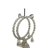 Reverse Stone Silver Finish Zhumki Bangles (Set of 2) - NBA87P 1221 - Prachy Creations
