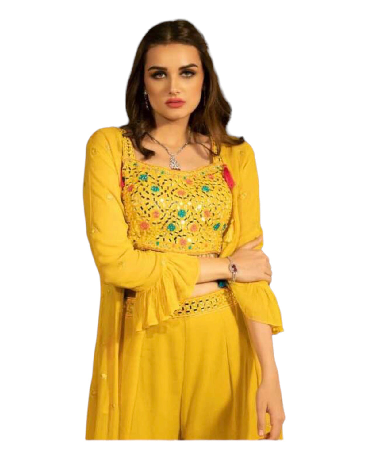 SALE - Mustard Yellow - Ready Made Sharara Set - UK Stock - 24h Dispatch - SHV1003 TC 0922 - Prachy Creations