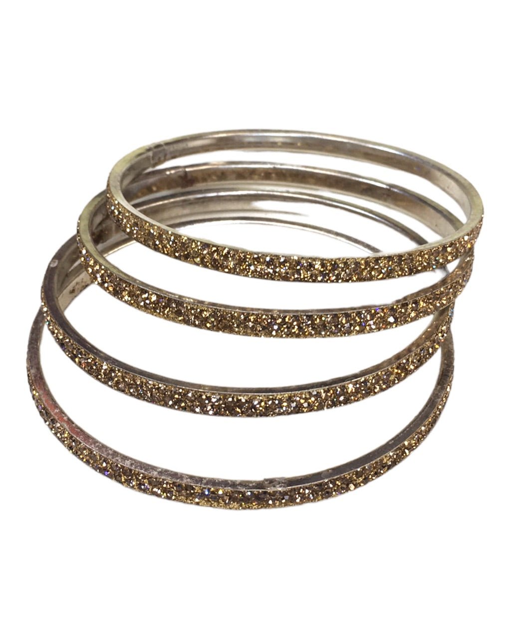 Set of 4 Antique Gold Stone Bangles - Bollywood, Weddings 2Line T 1022 - Prachy Creations