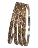 Set of 4 Antique Gold Stone Bangles - Bollywood, Weddings 2Line T 1022 - Prachy Creations
