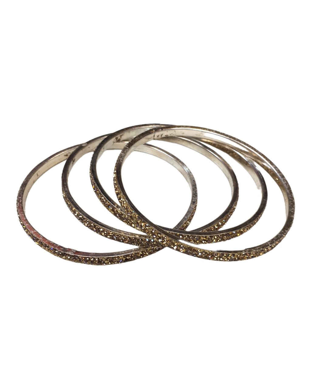 Set of 4 Antique Gold Stone Bangles - Bollywood, Weddings 2Line T 1022 - Prachy Creations