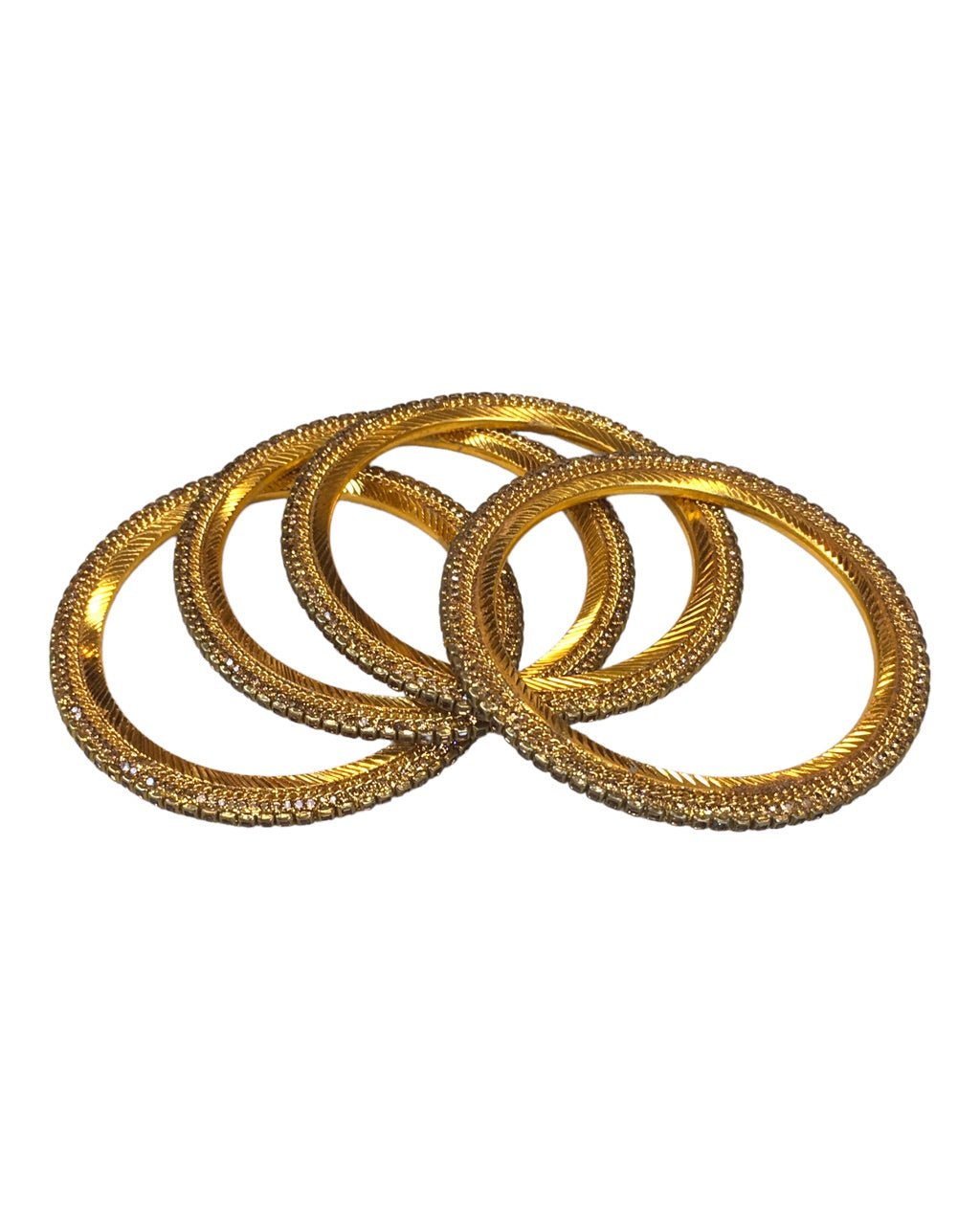 Set of 4 Antique Gold Stone Bangles Set - Bollywood, Weddings D6022 Tp 1022 - Prachy Creations