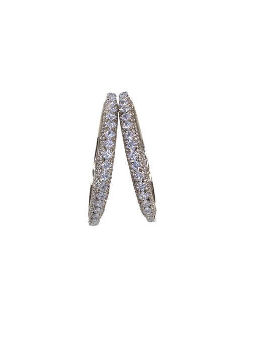 Silver Finish Reverse Choki Stone Bangles (Set of 2) - Mix N Match - D9240 A 1022 - Prachy Creations
