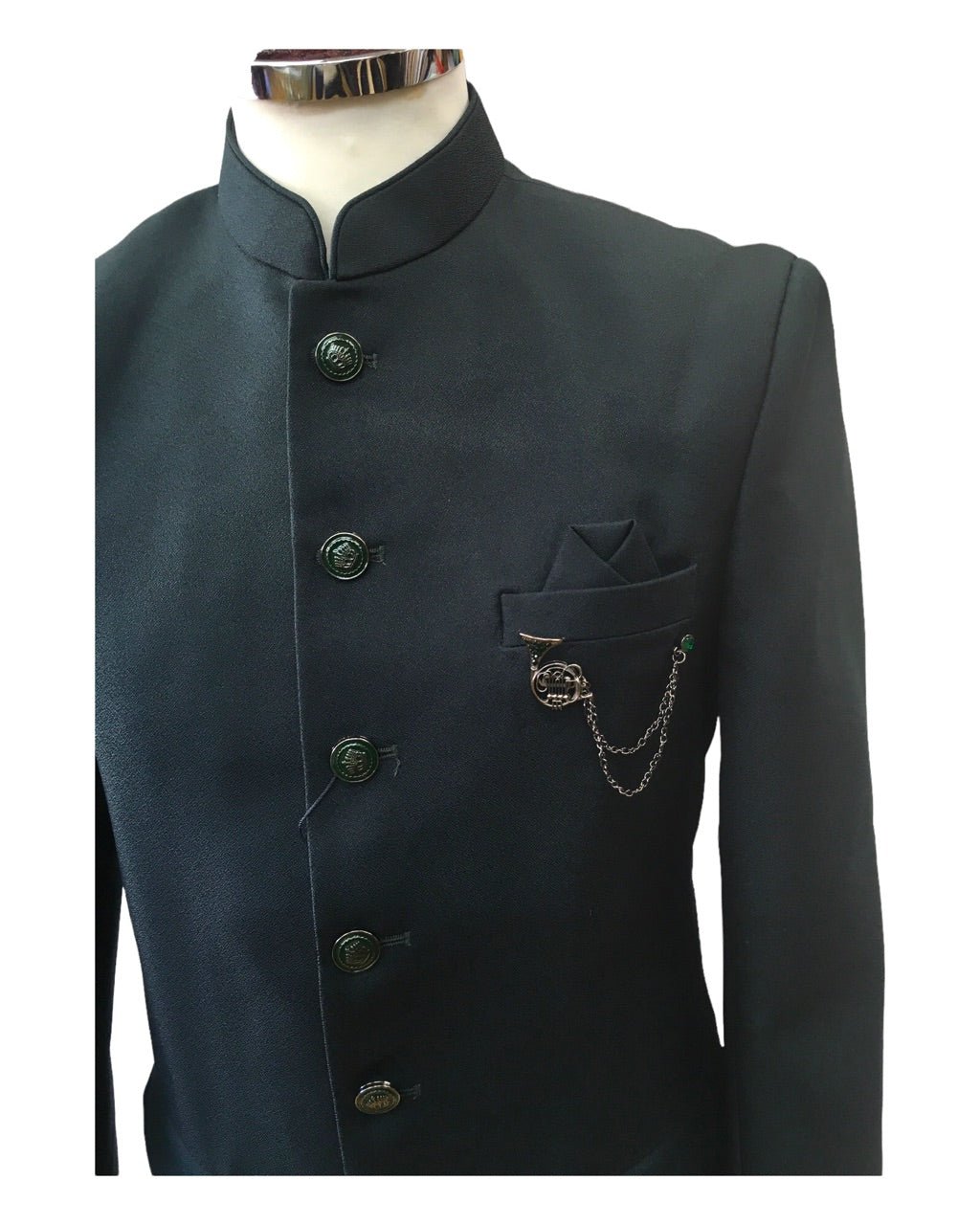 Size 36" - Mens Bottle Green BandhGala / Prince / Chinese Collar Jacket - Fantastic Fit - CS2201 JP 0822 - Prachy Creations