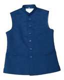 Teal Blue - Rich Suiting Material Indian Mens Waistcoat - Bollywood - DM2301 KJ 1222 - Prachy Creations