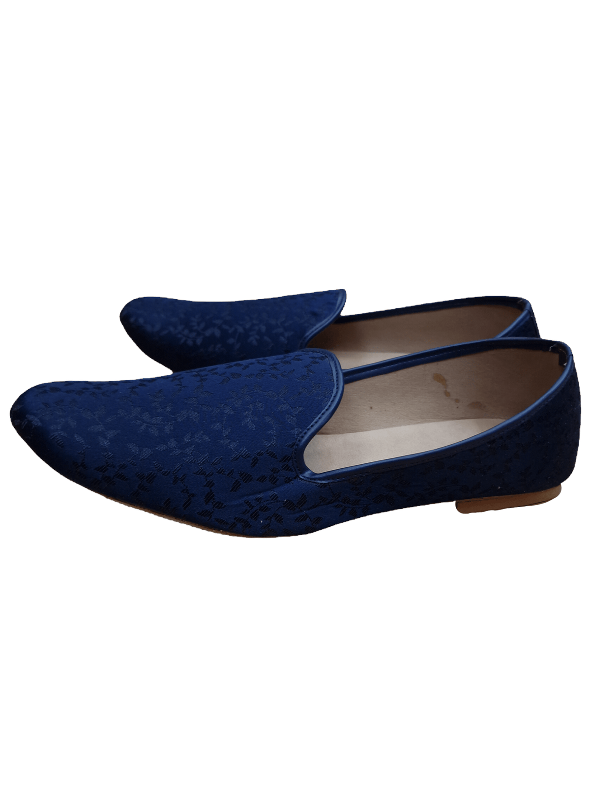 Very comfortable Dark Navy Blue Self Woven Loafer style Mojri - Indian Mens shoes - Mojari, Khossay - YD2207 C - Prachy Creations