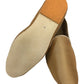 Very comfortable Gold Raw Silk Loafer style Mojri - Indian Mens shoes - Mojari, Khossay - YD2211 A - Prachy Creations