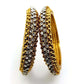 VJ243 kp - Pair of Antique finish stone Bangles / Kada for all occasions - Prachy Creations